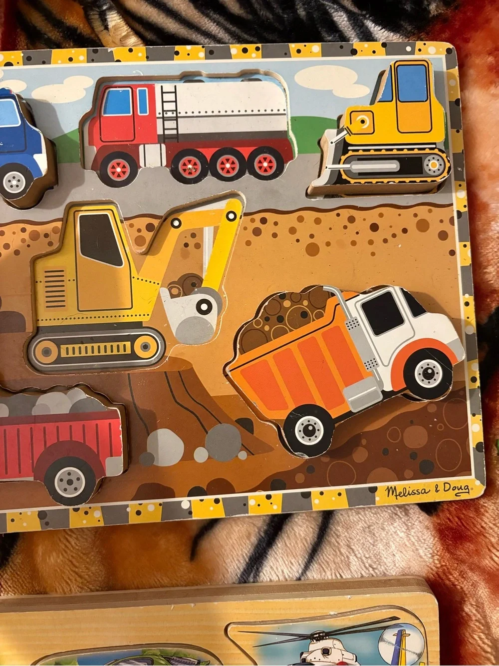 Melissa & Doug Wooden Puzzle Lot + Fisher Price Sound Puzzle Vehicles Animals